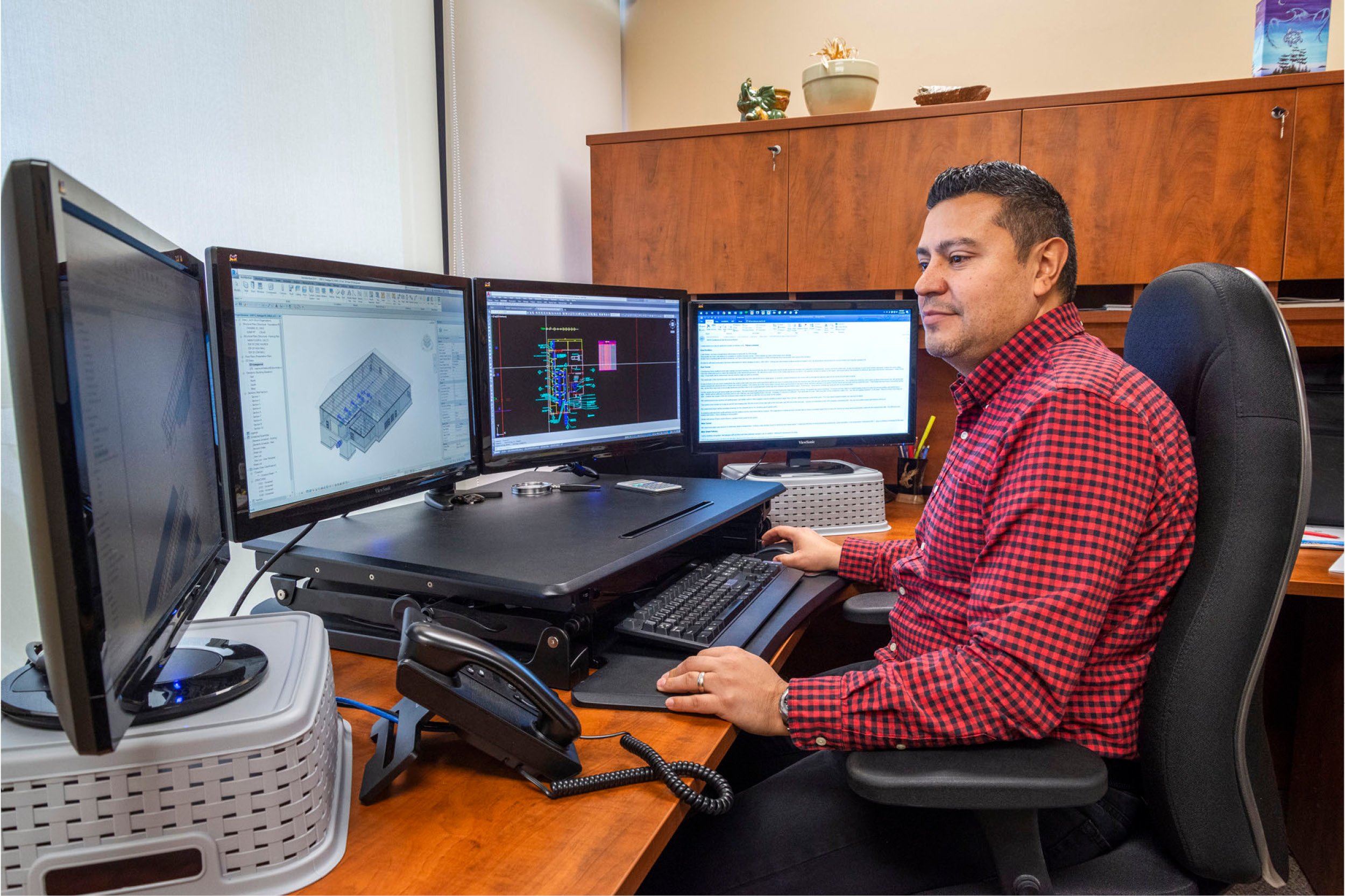 Man working at a computer